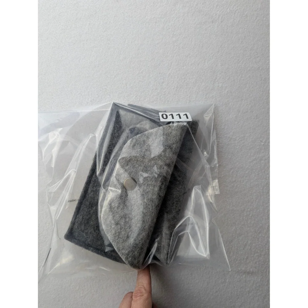 Fibres of Life Felted Wool Pouch Set Fair Trade Gray Snap Wallet 2pc SKU 111